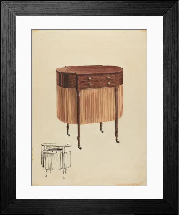 Framed Print : Sewing Table, 1935 / 1942. Creator: Ferdinand Cartier Framed Print : Sewing Table, 1935 / 1942. Creator: Ferdinand Cartier