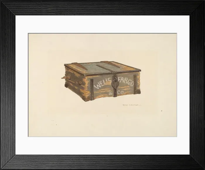Framed Print : Wells Fargo Gold Box, 1935 / 1942. Creator: Rose Campbell-Gerke Framed Print : Wells Fargo Gold Box, 1935 / 1942. Creator: Rose Campbell-Gerke