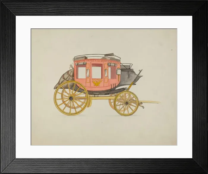 Framed Print : Stage-coach, 1935 / 1942. Creator: Rose Campbell-Gerke Framed Print : Stage-coach, 1935 / 1942. Creator: Rose Campbell-Gerke