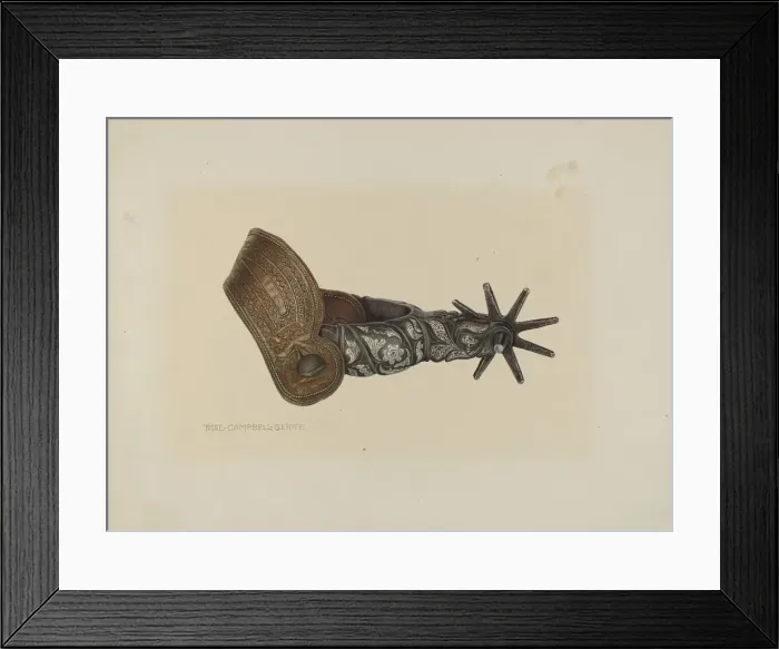 Framed Print : Inlaid Spur, c. 1937. Creator: Rose Campbell-Gerke Framed Print : Inlaid Spur, c. 1937. Creator: Rose Campbell-Gerke