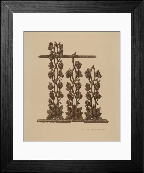 Framed Print : Fence, c. 1940. Creator: Rose Campbell-Gerke Framed Print : Fence, c. 1940. Creator: Rose Campbell-Gerke