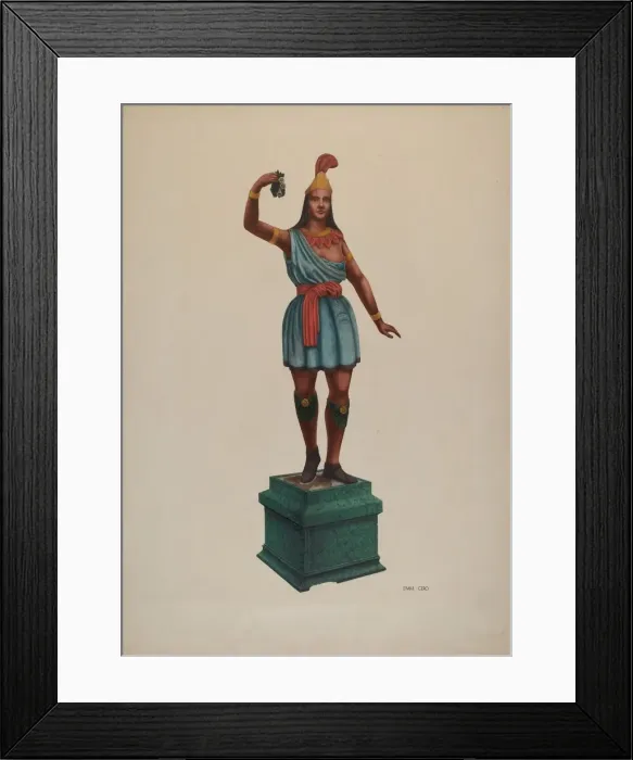 Framed Print : Cigar Store Indian, c. 1936. Creator: Emile Cero Framed Print : Cigar Store Indian, c. 1936. Creator: Emile Cero