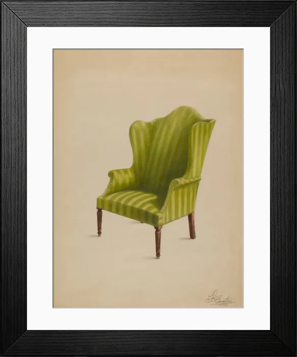 Framed Print : Wing Chair, c. 1936. Creator: Ferdinand Cartier Framed Print : Wing Chair, c. 1936. Creator: Ferdinand Cartier