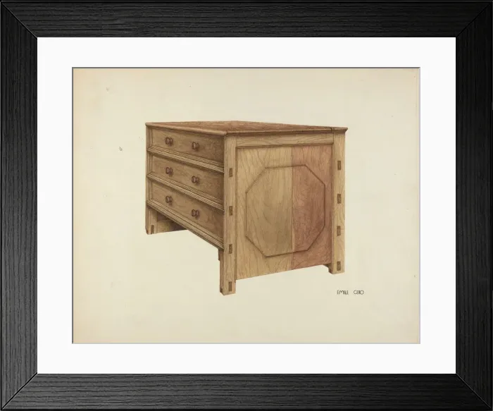Framed Print : Wooden Chest, c. 1938. Creator: Emile Cero Framed Print : Wooden Chest, c. 1938. Creator: Emile Cero