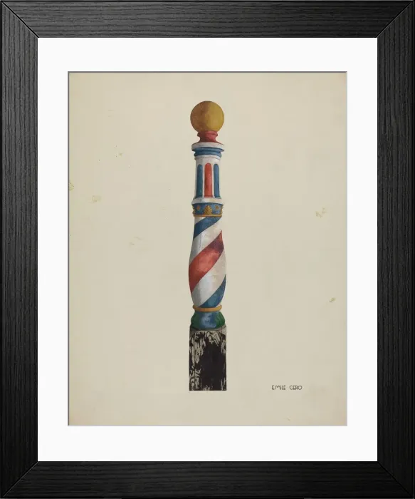 Framed Print : Barber Pole, c. 1939. Creator: Emile Cero Framed Print : Barber Pole, c. 1939. Creator: Emile Cero