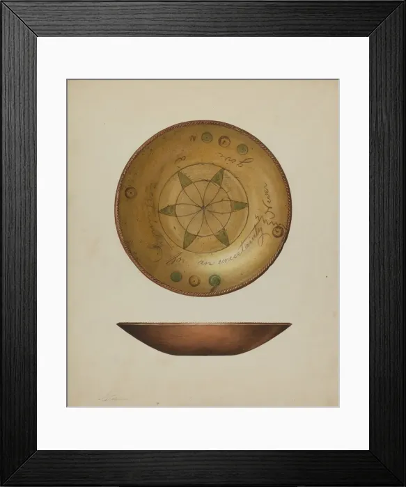 Framed Print : Pa. German Plate, c. 1938. Creator: Giacinto Capelli Framed Print : Pa. German Plate, c. 1938. Creator: Giacinto Capelli