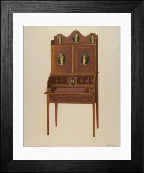 Framed Print : Cabinet Top Desk, 1941. Creator: Ferdinand Cartier Framed Print : Cabinet Top Desk, 1941. Creator: Ferdinand Cartier