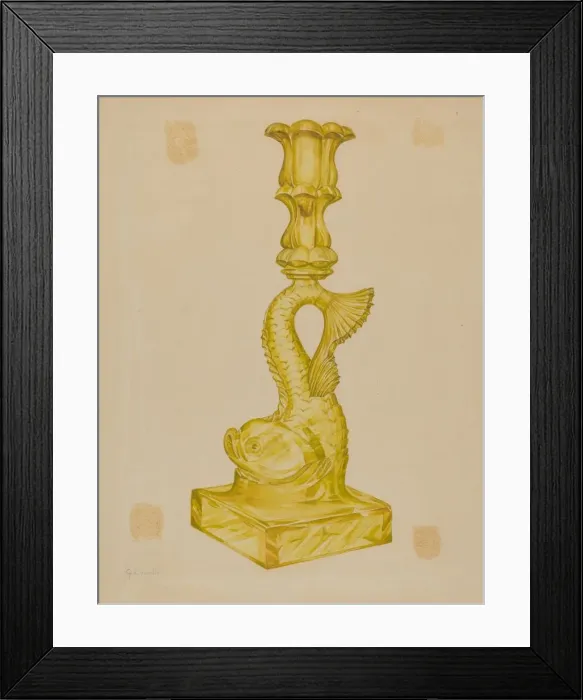 Framed Print : Dolphin Candlestick, 1935 / 1942. Creator: Giacinto Capelli Framed Print : Dolphin Candlestick, 1935 / 1942. Creator: Giacinto Capelli