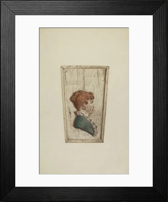 Framed Print : Keystone from Ships Woodwork, c. 1938. Creator: Lucille Chabot Framed Print : Keystone from Ships Woodwork, c. 1938. Creator: Lucille Chabot