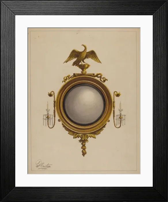 Framed Print : Mirror (one of a pair), 1936. Creator: Ferdinand Cartier Framed Print : Mirror (one of a pair), 1936. Creator: Ferdinand Cartier