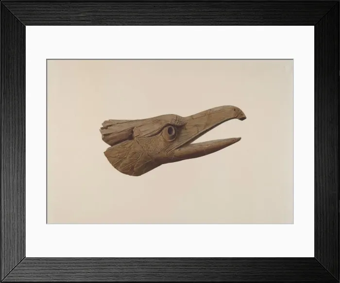 Framed Print : Carved Eagle Head, c. 1937. Creator: Lucille Chabot Framed Print : Carved Eagle Head, c. 1937. Creator: Lucille Chabot