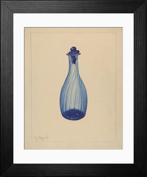 Framed Print : Toilet Water Bottle, 1937. Creator: Giacinto Capelli Framed Print : Toilet Water Bottle, 1937. Creator: Giacinto Capelli