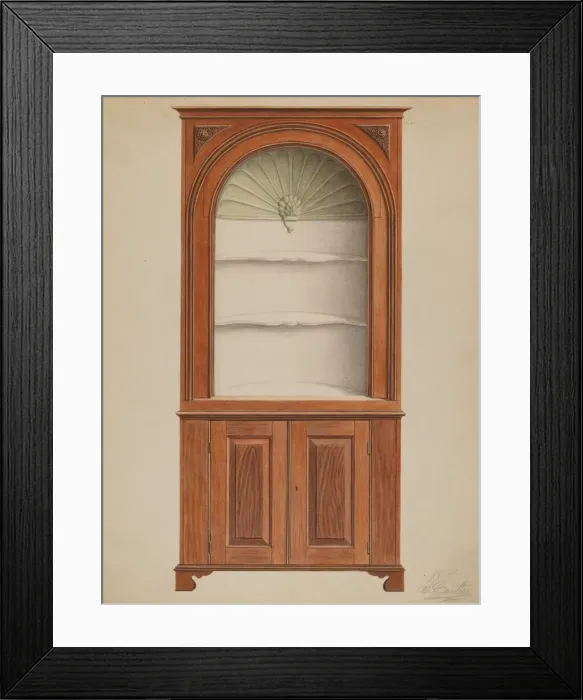 Framed Print : Corner Cupboard, c. 1936. Creator: Ferdinand Cartier Framed Print : Corner Cupboard, c. 1936. Creator: Ferdinand Cartier
