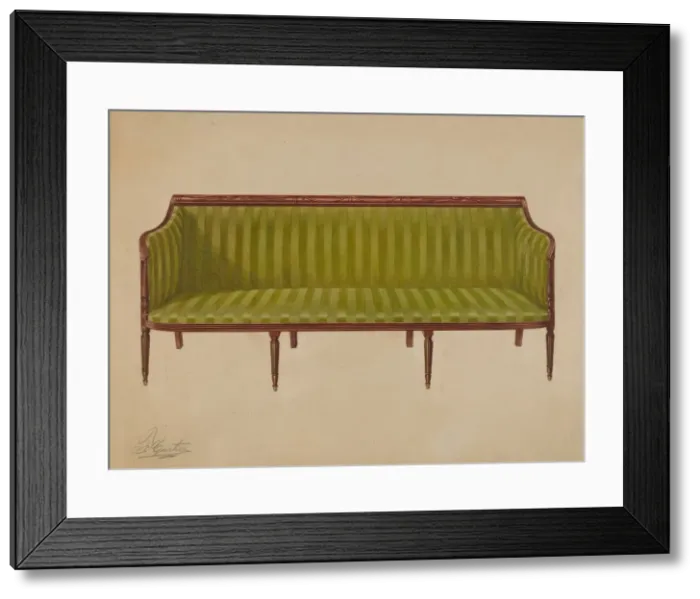 Framed Print : Sofa, c. 1937. Creator: Ferdinand Cartier Framed Print : Sofa, c. 1937. Creator: Ferdinand Cartier