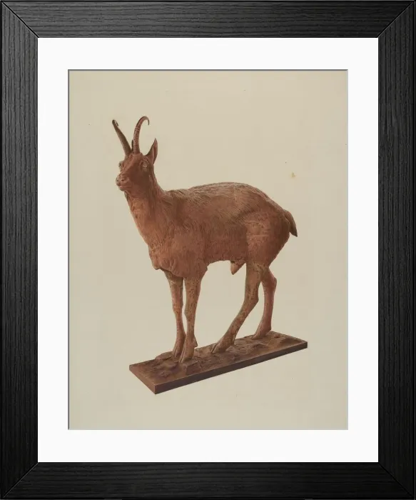 Framed Print : Cast Iron Goat, 1940. Creator: Lucille Chabot Framed Print : Cast Iron Goat, 1940. Creator: Lucille Chabot