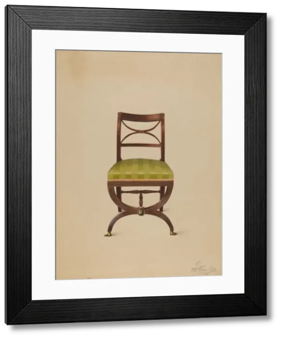 Framed Print : Side Chair, c. 1936. Creator: Ferdinand Cartier Framed Print : Side Chair, c. 1936. Creator: Ferdinand Cartier