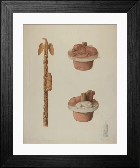Framed Print : Wood and Stone Carving, 1935 / 1942. Creator: Clyde L. Cheney Framed Print : Wood and Stone Carving, 1935 / 1942. Creator: Clyde L. Cheney