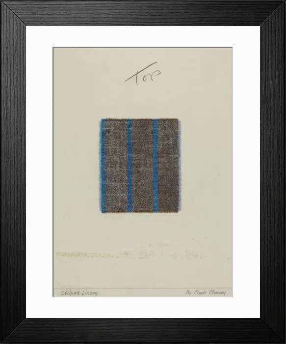 Framed Print : Woven Striped Linsey Wooley, 1935 / 1942. Creator: Clyde L. Cheney Framed Print : Woven Striped Linsey Wooley, 1935 / 1942. Creator: Clyde L. Cheney