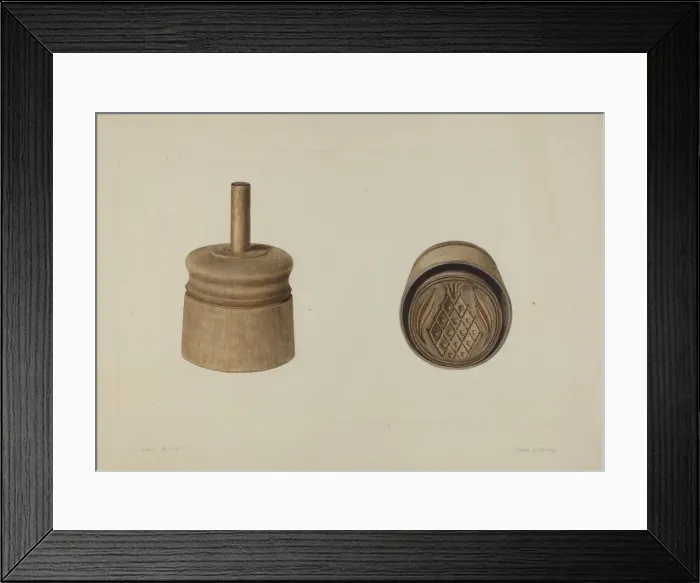 Framed Print : Pa. German Butter Mold, 1935 / 1942. Creator: Clyde L. Cheney Framed Print : Pa. German Butter Mold, 1935 / 1942. Creator: Clyde L. Cheney