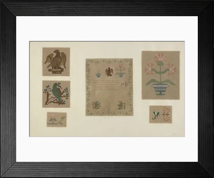 Framed Print : Sampler, c. 1937. Creator: Clyde L. Cheney Framed Print : Sampler, c. 1937. Creator: Clyde L. Cheney