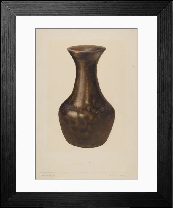 Framed Print : Crockery Flower Vase, c. 1938. Creator: Clyde L. Cheney Framed Print : Crockery Flower Vase, c. 1938. Creator: Clyde L. Cheney