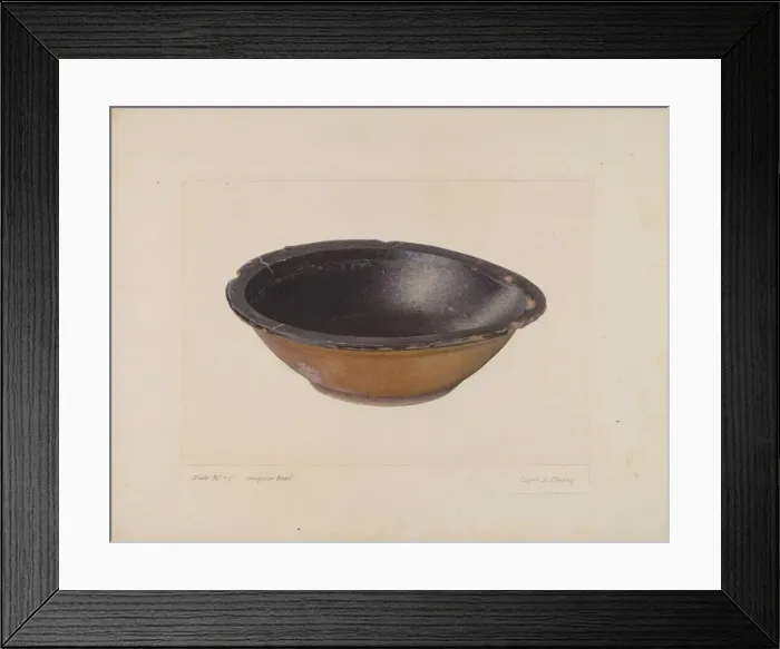 Framed Print : Glazed Clay Bowl, 1935 / 1942. Creator: Clyde L. Cheney Framed Print : Glazed Clay Bowl, 1935 / 1942. Creator: Clyde L. Cheney