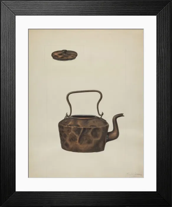 Framed Print : Copper Tea Kettle, 1935 / 1942. Creator: Clyde L. Cheney Framed Print : Copper Tea Kettle, 1935 / 1942. Creator: Clyde L. Cheney