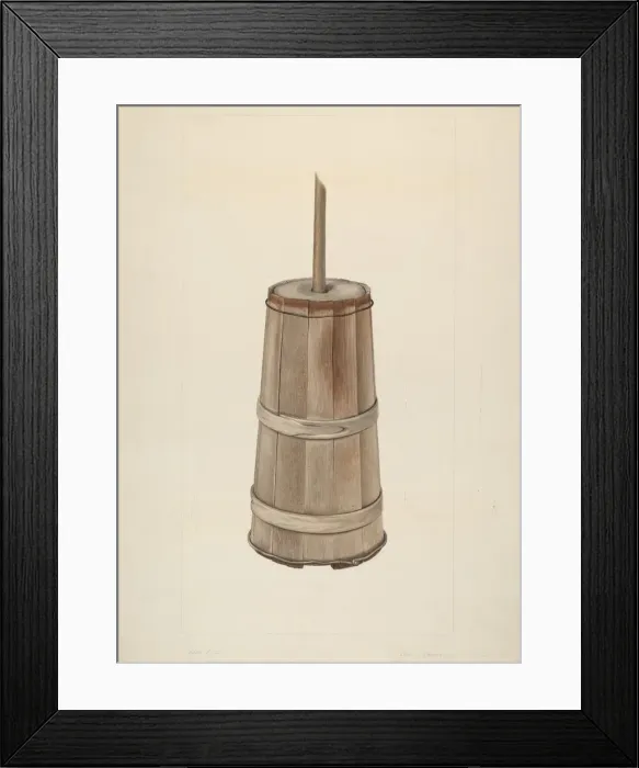 Framed Print : Wooden Churn, 1935 / 1942. Creator: Clyde L. Cheney Framed Print : Wooden Churn, 1935 / 1942. Creator: Clyde L. Cheney