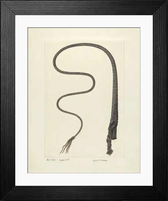 Framed Print : Bull Whip, c. 1937. Creator: Clyde L. Cheney Framed Print : Bull Whip, c. 1937. Creator: Clyde L. Cheney