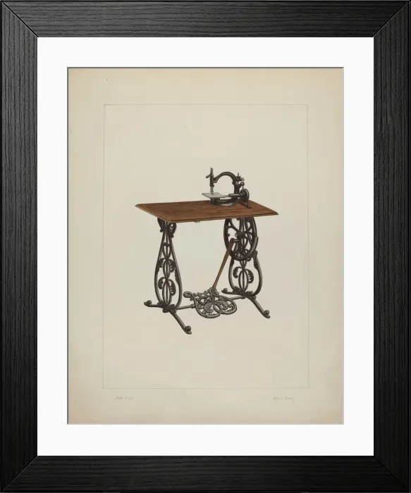 Framed Print : Sewing Machine, c. 1938. Creator: Clyde L. Cheney