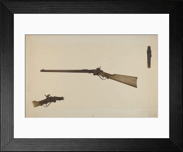 Framed Print : Sharps Rifle, c. 1938. Creator: Clyde L. Cheney Framed Print : Sharps Rifle, c. 1938. Creator: Clyde L. Cheney