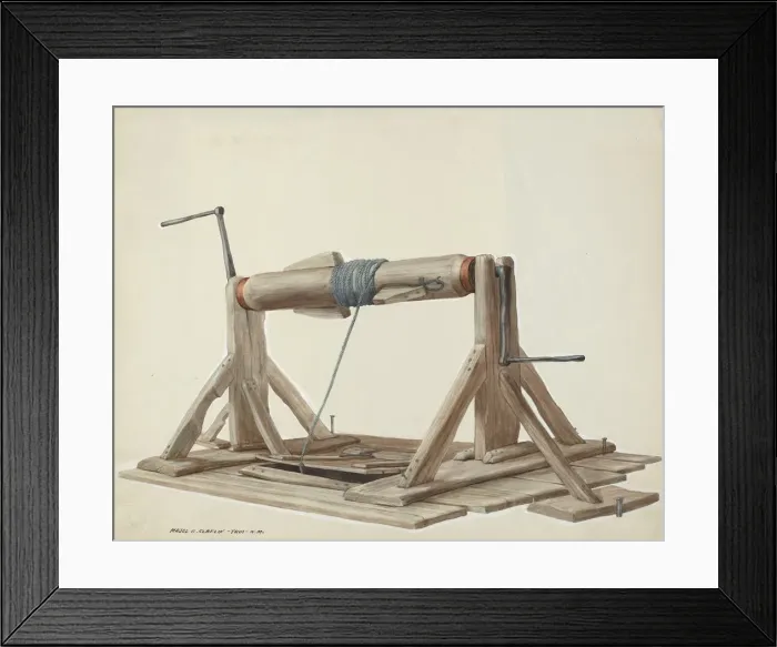 Framed Print : Well with Movable Beam, c. 1937. Creator: Majel G. Claflin Framed Print : Well with Movable Beam, c. 1937. Creator: Majel G. Claflin