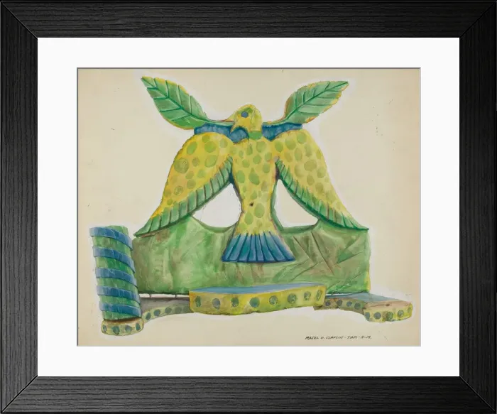 Framed Print : Painted Wooden Sconce, c. 1939. Creator: Majel G. Claflin Framed Print : Painted Wooden Sconce, c. 1939. Creator: Majel G. Claflin