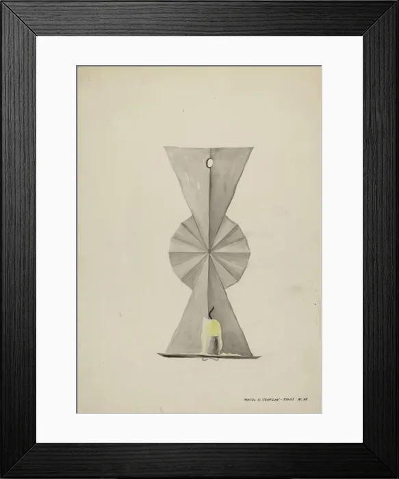 Framed Print : Tin Sconce, 1935 / 1942. Creator: Majel G. Claflin Framed Print : Tin Sconce, 1935 / 1942. Creator: Majel G. Claflin
