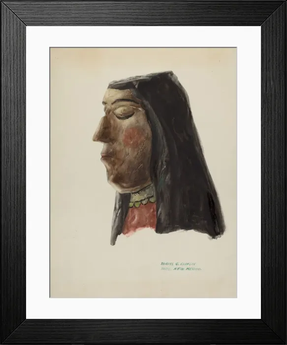 Framed Print : Head of Guadalupe, c. 1938. Creator: Majel G. Claflin Framed Print : Head of Guadalupe, c. 1938. Creator: Majel G. Claflin