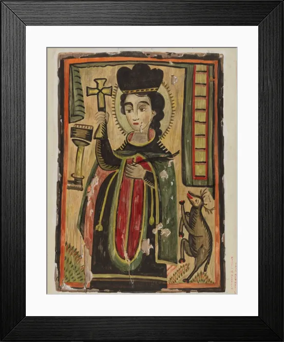 Framed Print : Retablo - St. Procopio, 1935 / 1942. Creator: Majel G. Claflin Framed Print : Retablo - St. Procopio, 1935 / 1942. Creator: Majel G. Claflin