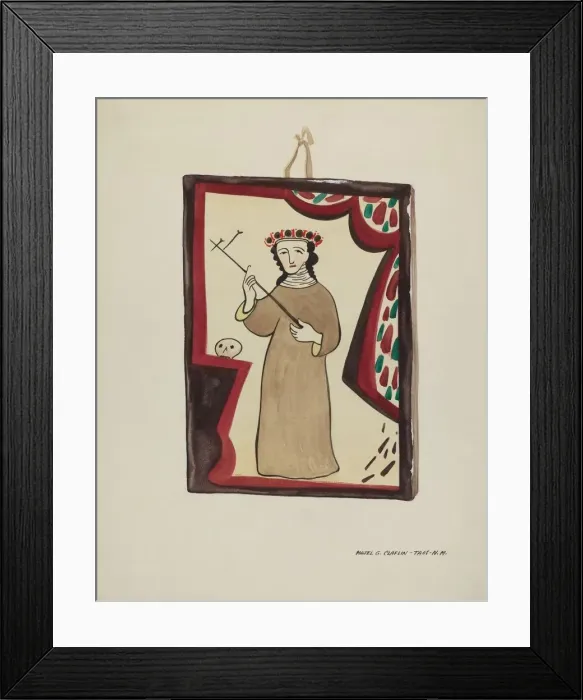 Framed Print : Retablo-Santa Rita, c. 1937. Creator: Majel G. Claflin Framed Print : Retablo-Santa Rita, c. 1937. Creator: Majel G. Claflin