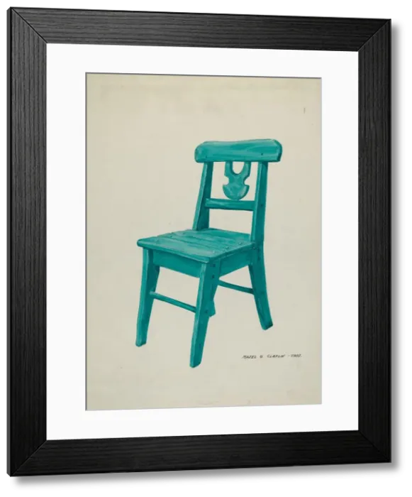 Framed Print : Chair, c. 1937. Creator: Majel G. Claflin Framed Print : Chair, c. 1937. Creator: Majel G. Claflin
