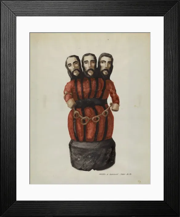 Framed Print : Bulto: Holy Trinity, c. 1937. Creator: Majel G. Claflin Framed Print : Bulto: Holy Trinity, c. 1937. Creator: Majel G. Claflin