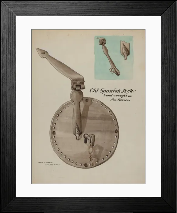Framed Print : Spanish Lock, c. 1937. Creator: Majel G. Claflin Framed Print : Spanish Lock, c. 1937. Creator: Majel G. Claflin