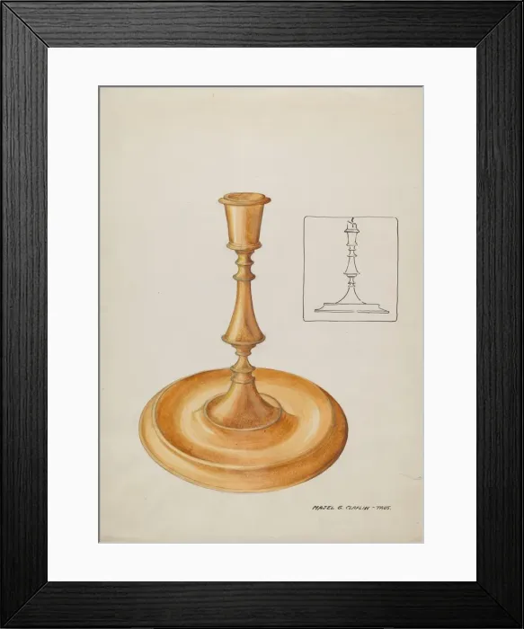 Framed Print : Candlestick, 1935 / 1942. Creator: Majel G. Claflin Framed Print : Candlestick, 1935 / 1942. Creator: Majel G. Claflin