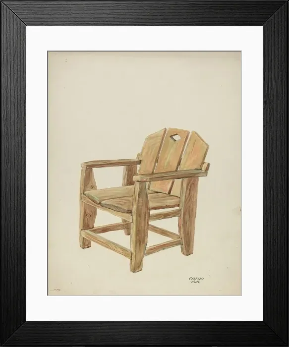 Framed Print : Chair, c. 1938. Creator: Majel G. Claflin Framed Print : Chair, c. 1938. Creator: Majel G. Claflin