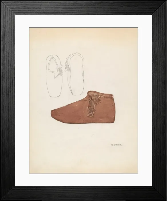 Framed Print : Childs Shoe, c. 1936. Creator: Margaret Concha Framed Print : Childs Shoe, c. 1936. Creator: Margaret Concha