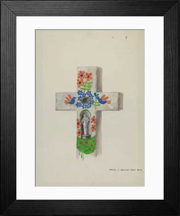Framed Print : Cement Head Stone, c. 1937. Creator: Majel G. Claflin Framed Print : Cement Head Stone, c. 1937. Creator: Majel G. Claflin