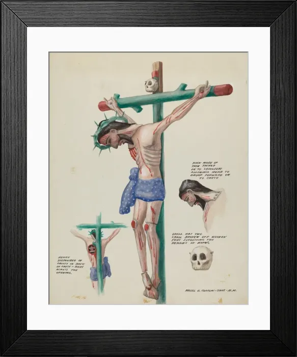 Framed Print : Wooden Painted Christo, c. 1937. Creator: Majel G. Claflin Framed Print : Wooden Painted Christo, c. 1937. Creator: Majel G. Claflin