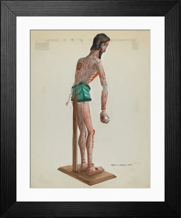 Framed Print : Wooden Christo, Painted (Side view), c. 1937. Creator: Majel G. Claflin Framed Print : Wooden Christo, Painted (Side view), c. 1937. Creator: Majel G. Claflin