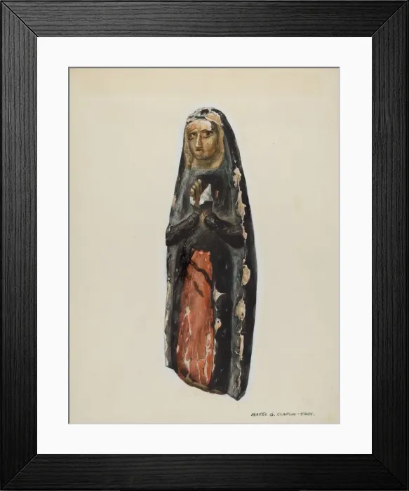 Framed Print : Bulto (Virgin), c. 1939. Creator: Majel G. Claflin Framed Print : Bulto (Virgin), c. 1939. Creator: Majel G. Claflin