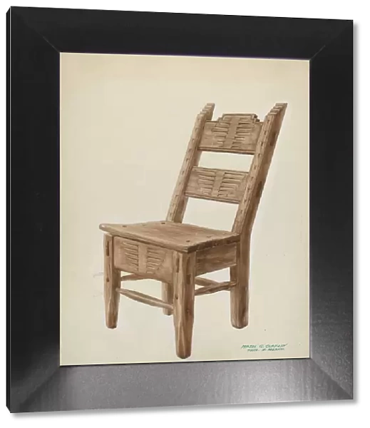 Wooden Chair, c. 1939. Creator: Majel G. Claflin