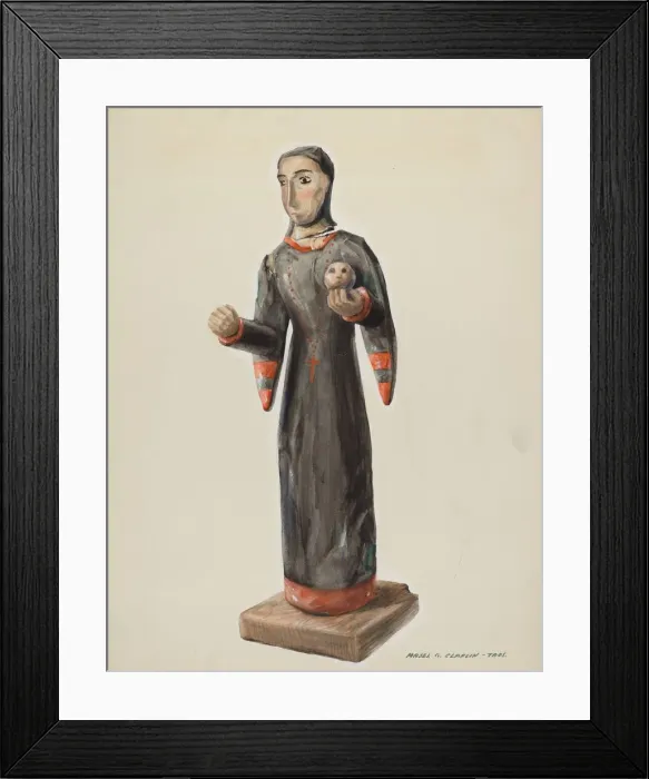 Framed Print : Santa Rita - (Bulto), c. 1938. Creator: Majel G. Claflin Framed Print : Santa Rita - (Bulto), c. 1938. Creator: Majel G. Claflin