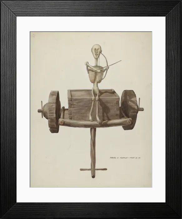 Framed Print : Penetente Death Cart & Death Figure, c. 1937. Creator: Majel G. Claflin Framed Print : Penetente Death Cart & Death Figure, c. 1937. Creator: Majel G. Claflin